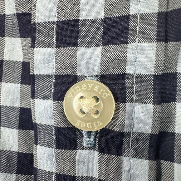 Vineyard Vines Shirt Mens XL Blue Gingham Plaid On The Go OTG Performance - Picture 7 of 10